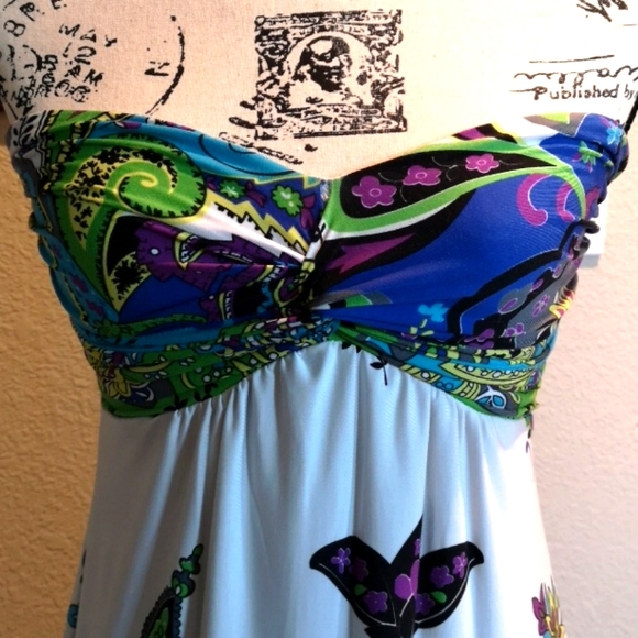 Strapless printed dress - Picture 3 of 5